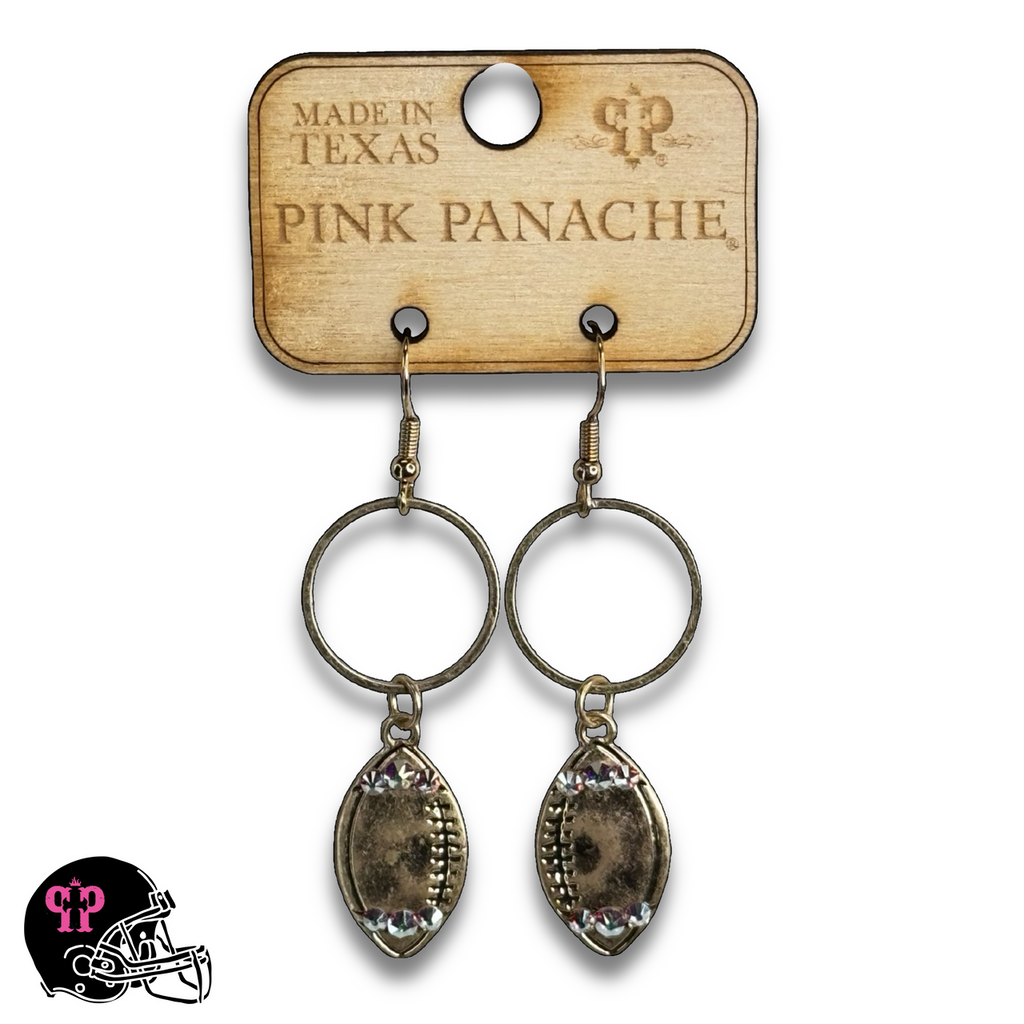 Football earring with Austrian crystals - LC