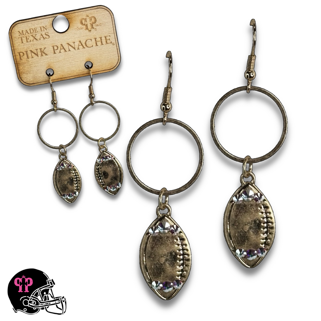 Football earring with Austrian crystals - LC