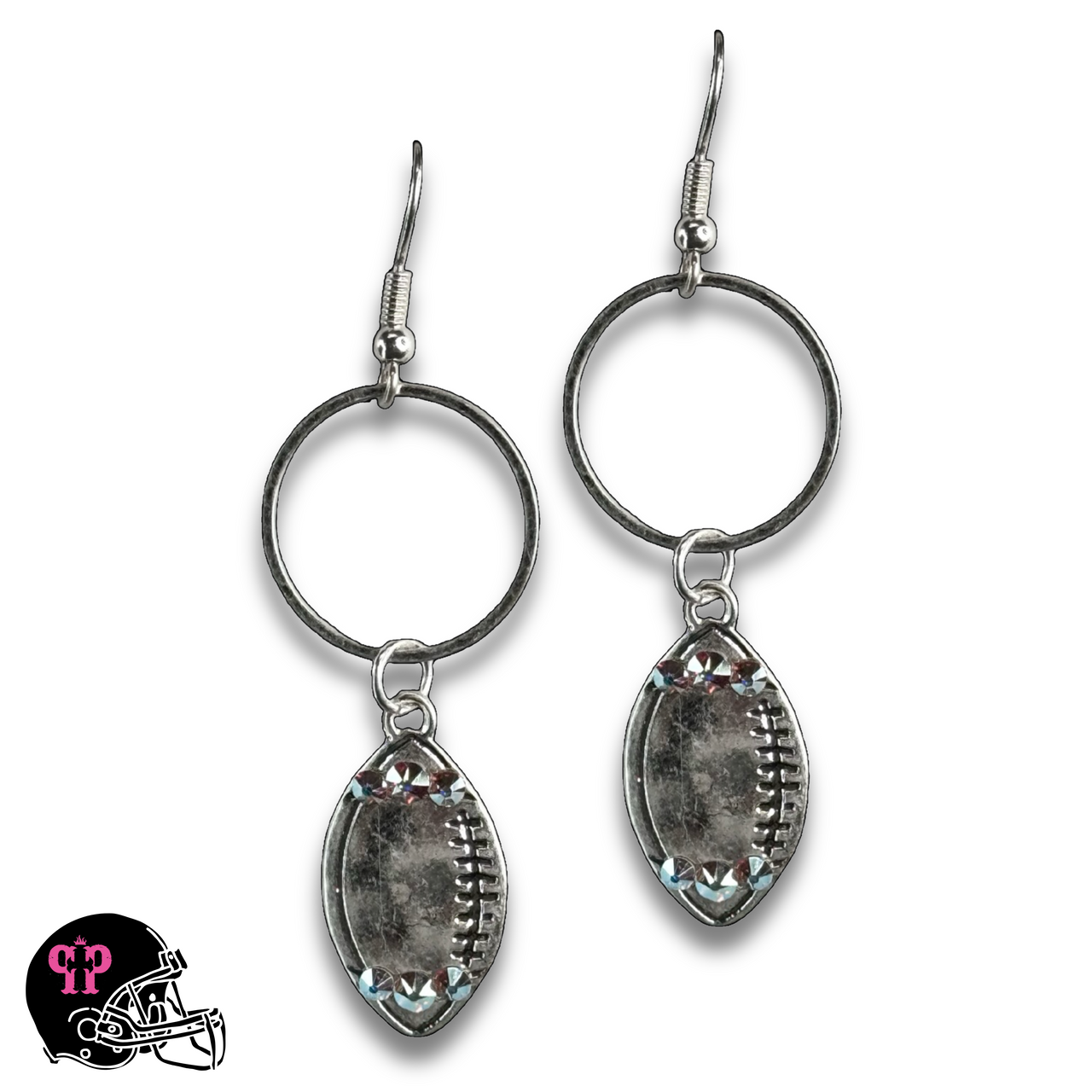 Football earring with Austrian crystals - LC