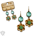 Stone center flower earring with Austrian crystal