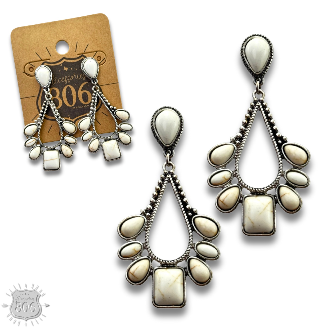 Decorative stone chandelier earring - LC