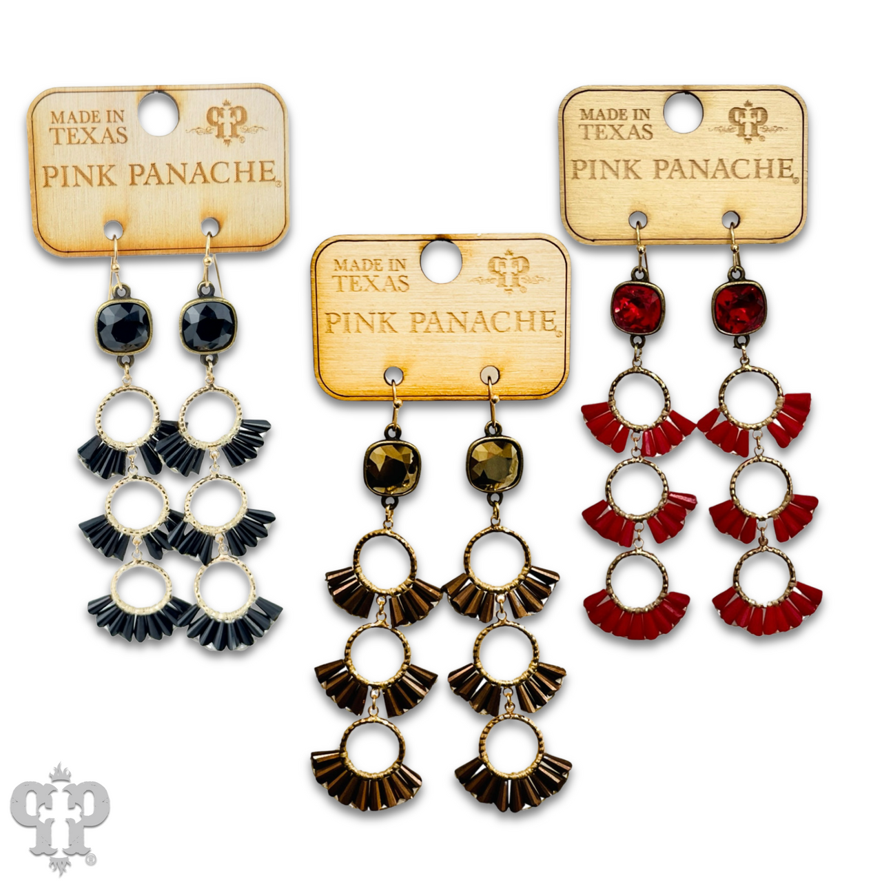 Triple fluted bead earring, Austrian crystal - LC