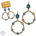 Flower bead circle earring with Austrian crystal