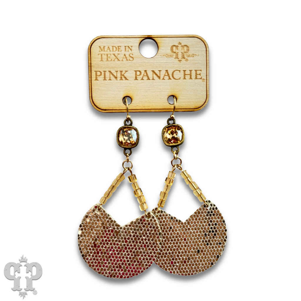 Glitter disc earring with Austrian crystal - LC