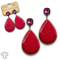 Enamel glitter teardrop earring with Austrian crystal - LC