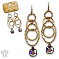 Multi ring earring with Austrian crystal