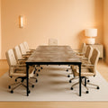 Rustic Vintage Brown Conference Table For 16 Seats