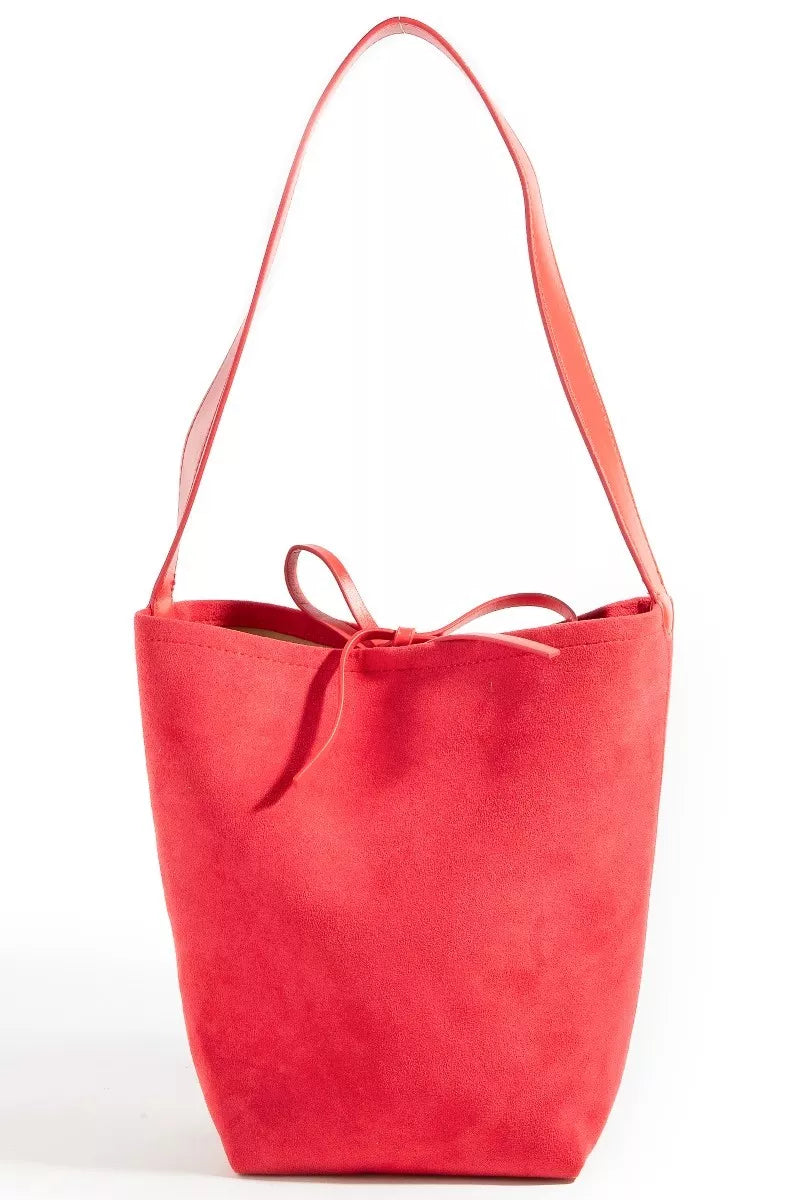 Fame Bucket Pouch Faux Suede Tote Bag
