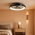 20 Inch Black Flush Mount Ceiling Fan With Dimmable Lights