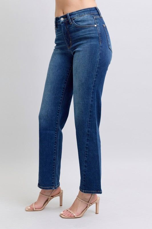 Judy Blue Side Seam Detail Straight Jeans For Women With Pockets Full Size Range