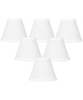 6"W x 5"H Set of 6 Chandelier White Linen Clip-On Lampshade