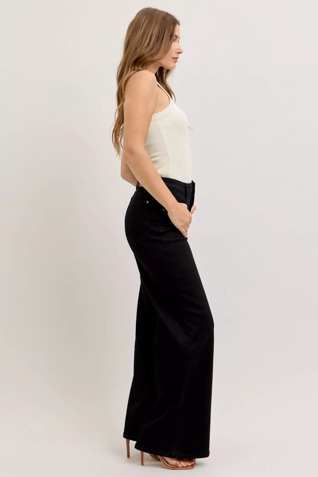 Judy Blue High Waisted Wide Leg Jeans For Women Flattering Fit Trendy Silhouette Versatile Wardrobe Essential