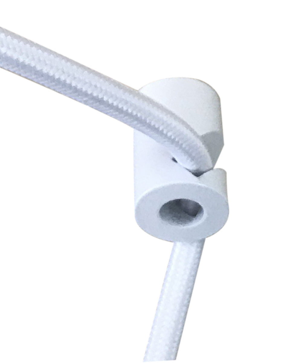 16"W 2 Light Swag Plug-In Pendant  White with Diffuser White Cord