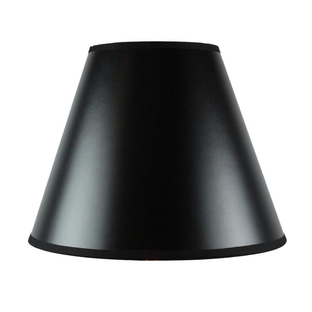 12"W x 10"H Bold Black with True Gold Lining Hard Back Empire Lampshade