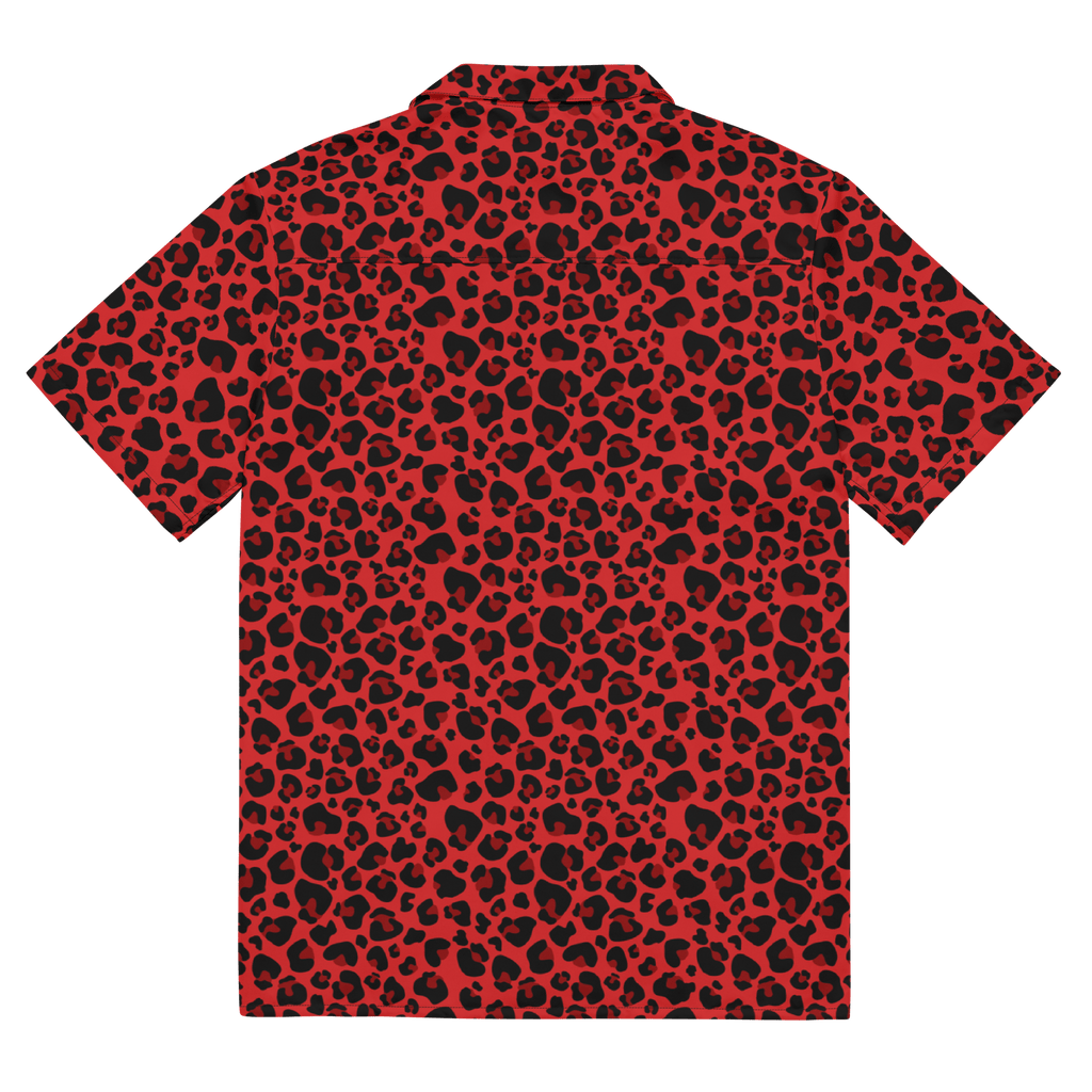 Feline Fever Red Cheetah Button-Up Shirt