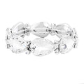 Glass Crystal Teardrop Accented Stretch Bracelet