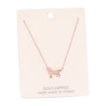 Gold Dipped Dachshund Heart Charm Dog Detailed Necklace