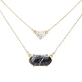 Heart Hexagon Bead Pendant Double Layered Necklace