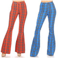 High Rise Plaid Print Pants