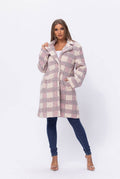 Fluffy Midi Plaid Coat