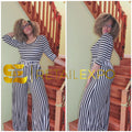 Black & White Striped Jumpsuit