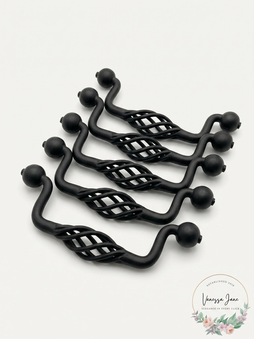 Lot of 7 Liberty Hardware PN0527 Forged Iron II 3-3/4 Inch Birdcage
