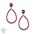 Rice bead teardrop earring with Austrian crystal