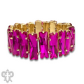 Faceted rectangle rhinestone stretch bracelet - LC