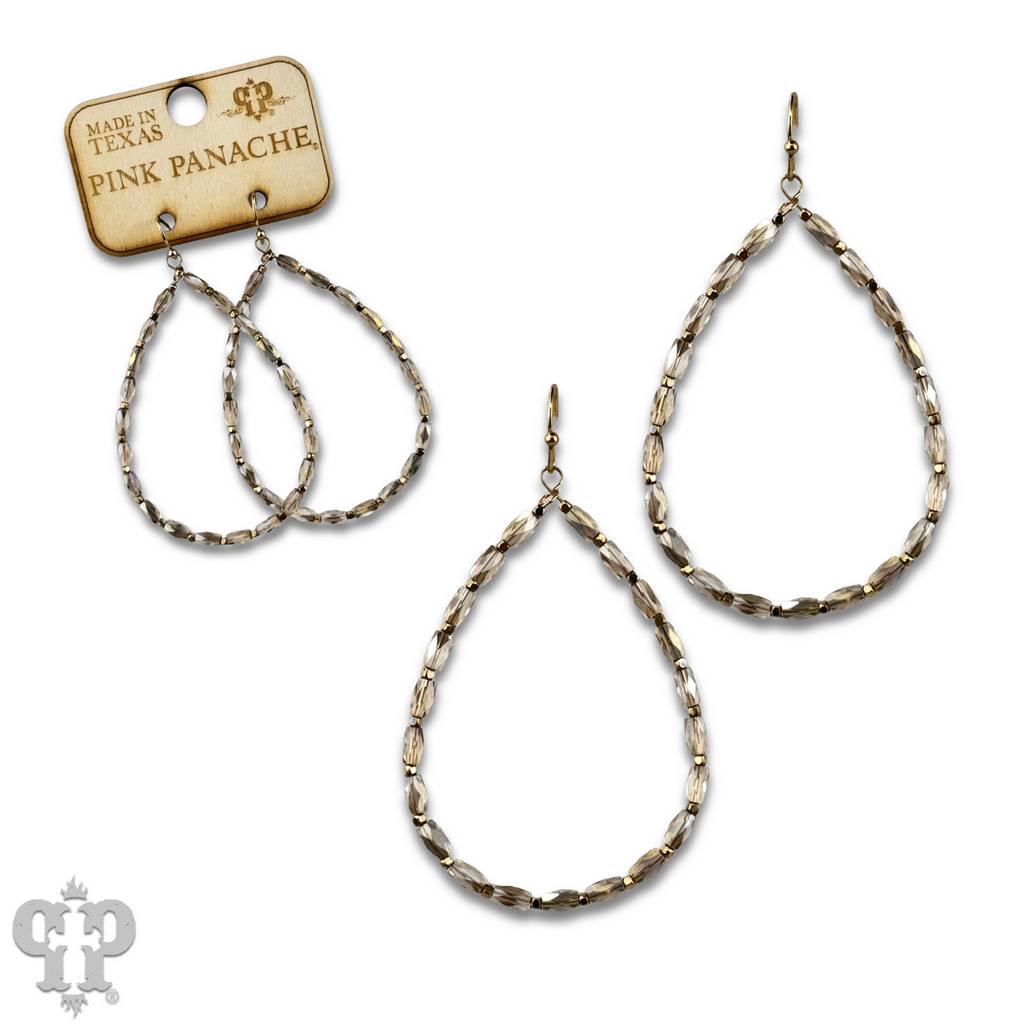 Faceted tube bead teardrop earring, last call