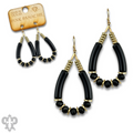 Bamboo tube and faceted bead earring, last call