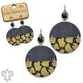 Linked animal print circle earring with Austrian crystal - last call