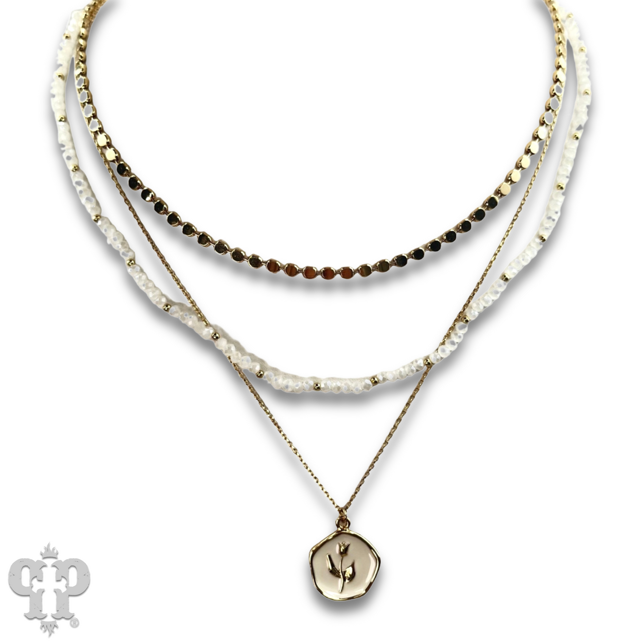 Enamel pendant bead and chain necklace, last call