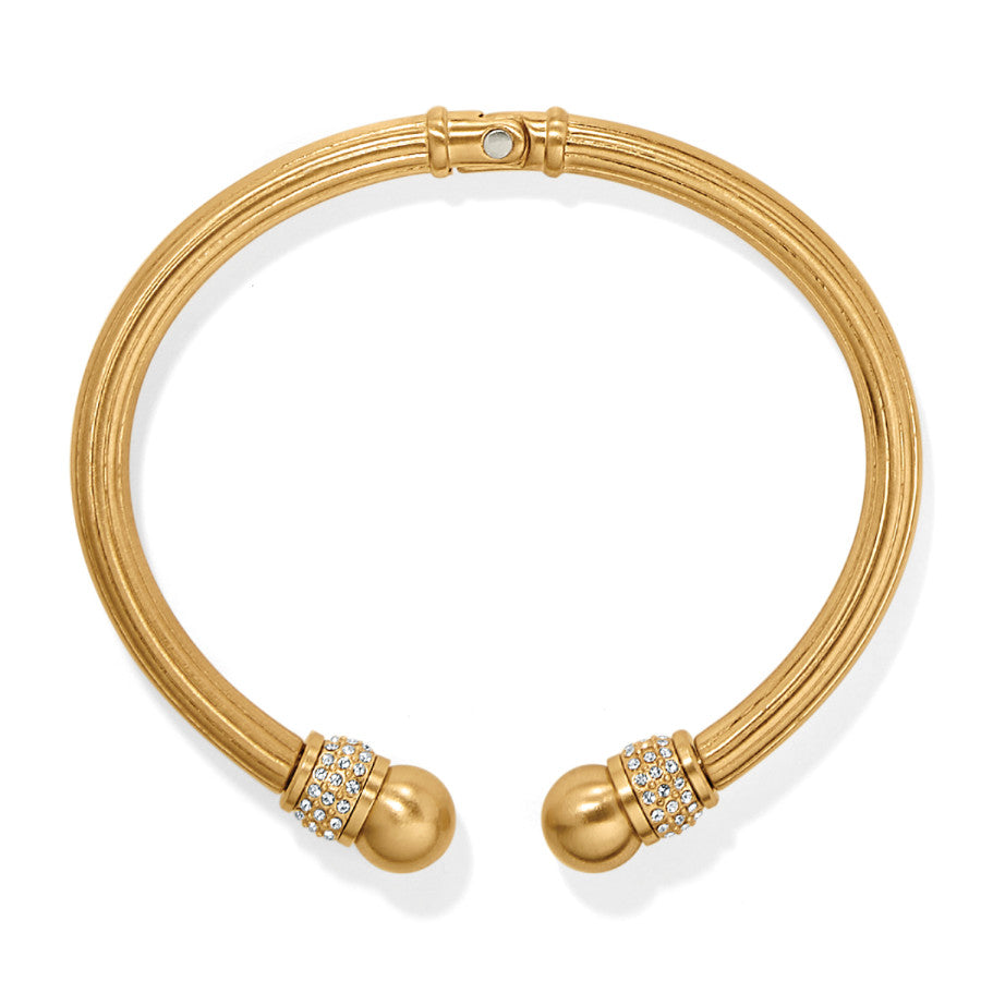Gold Meridian Open Hinged Bangle
