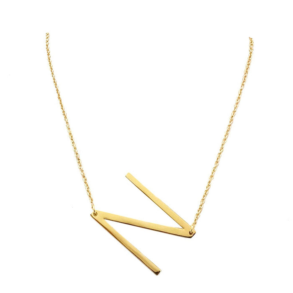 N Monogram Metal Pendant Necklace