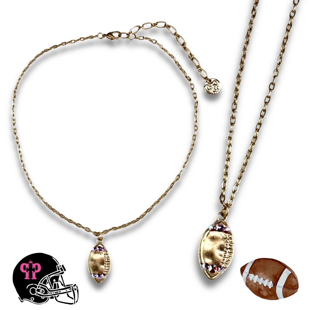 Football necklace with Austrian crystals - LC