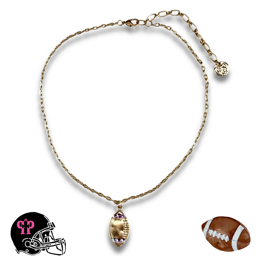 Football necklace with Austrian crystals - LC