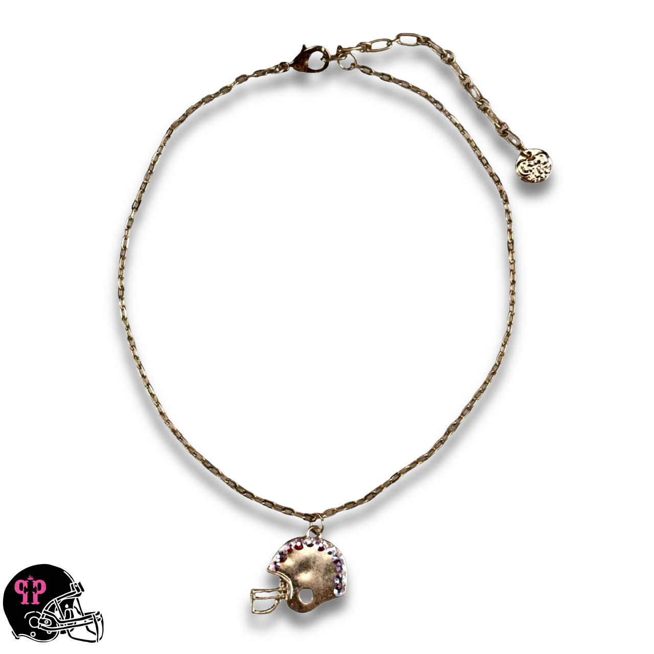 Football helmet necklace with Austrian crystals - LC