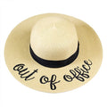 "Out of Office" Embroidery Straw Hat Floppy Sun Hat
