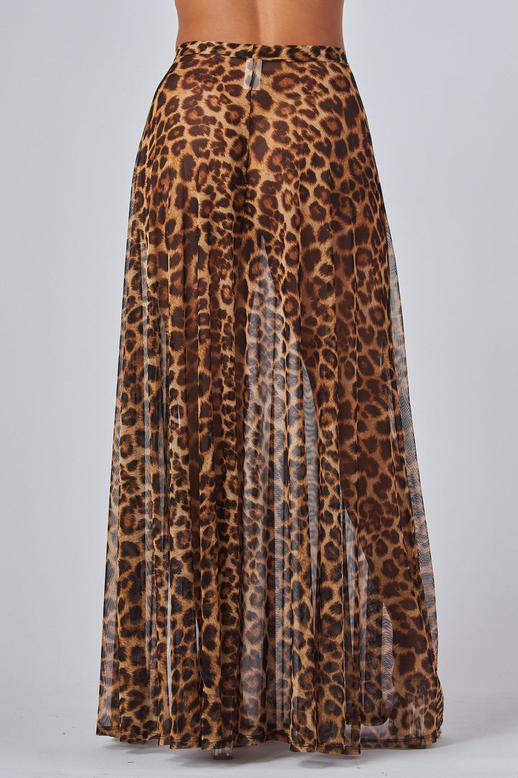 Daredevil Leopard Print Illusion See-Thru Skirt & Bodysuit Top Set/ Swimwear Set