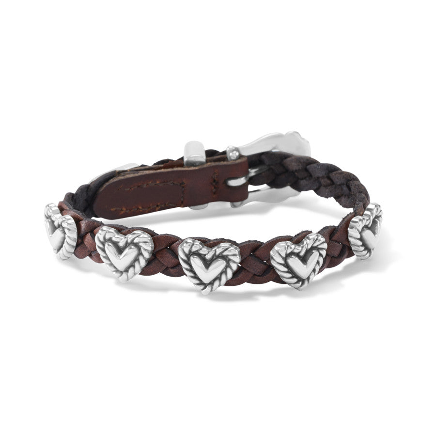 Brown Roped Heart Braid Bandit Bracelet