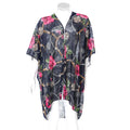 Rose Flower Chain Print Cover Up Kimono Poncho Beachwear