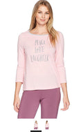Jockey Women's Screenprint 3/4 Sleeve Top, Candy Pink, Large