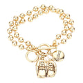 Sister Pearl Charm Toggle Bracelet