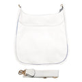 Solid Colored Faux Leather Adjustable Crossbody Tote Handbag
