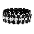 Teardrop Glass Crystal Pave Stretch Evening Bracelet