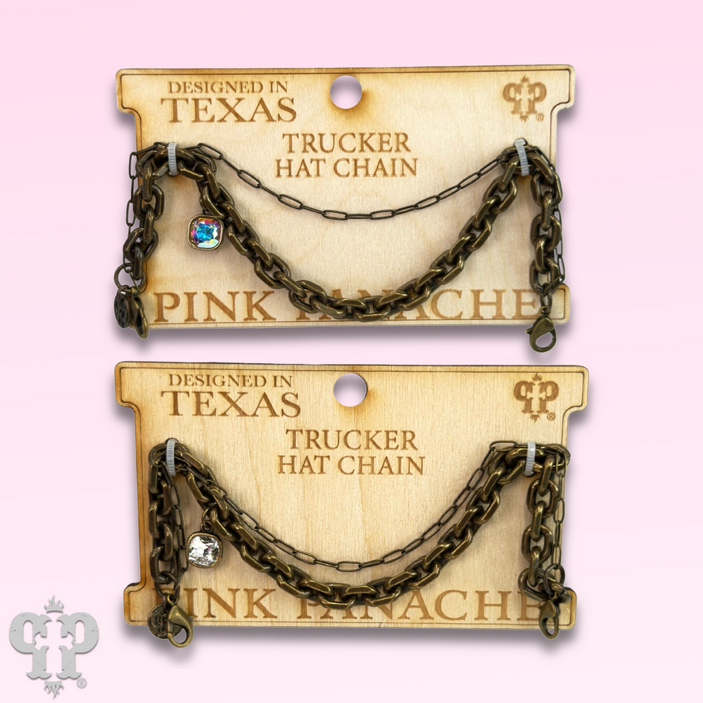 Trucker hat chains with Austrian crystal drop