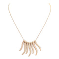 Worn Finish Metal Bar Fringe Necklace Metal Bar Necklace
